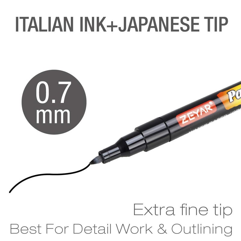 ZEYAR Premium Acrylic Paint Pen, Water Based, Extra Fine Point, 18 Colors, Odorless, Acid Free and Safe, Opaque Ink, Environmental Friendly, AP Certified - Image 5